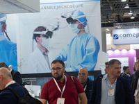 Trade fair attendees are seen at the Medica Fair 2023 in Dusseldorf, Germany, on November 13, 2023. (