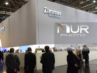 Trade fair attendees are seen at the Medica Fair 2023 in Dusseldorf, Germany, on November 13, 2023. (