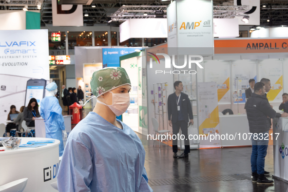 a Mannequin with a protective mask is seen  at medica fair 2023 in Duesseldorf, Germany on Nov.13.2023 