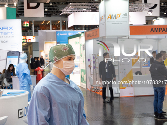 a Mannequin with a protective mask is seen  at medica fair 2023 in Duesseldorf, Germany on Nov.13.2023 (