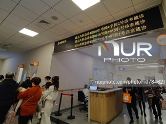 SHANGHAI, CHINA - NOVEMBER 14, 2023 - Parents take their children to see a doctor at the pediatric emergency department of a hospital in Sha...