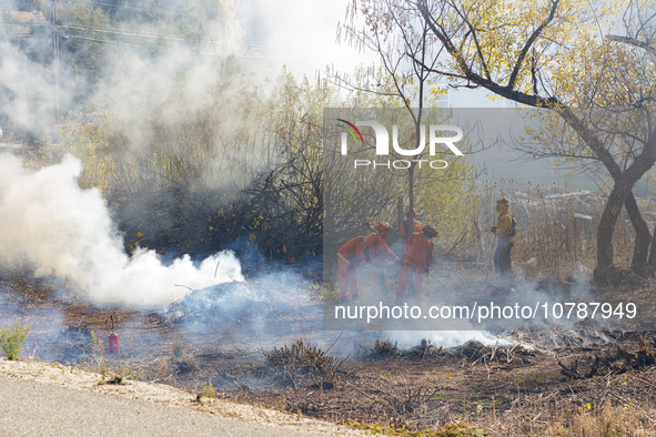 CalFire manages a prescribed controlled burn in Northern Calif. on Tuesday, November 14, 2023. Controlled burns are taking place across Cali...