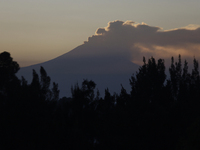 View of the Popocatepetl Volcano from Mexico City emitting smoke at dawn.

Last May, the Government of the State of Mexico, the Government...