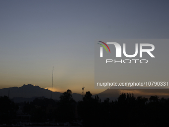 On the right, view of the Popocatepetl volcano from Mexico City emitting smoke at dawn.

Last May, the Government of the State of Mexico,...