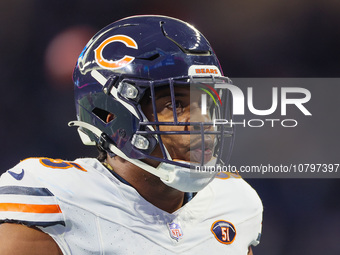 Chicago Bears defensive end DeMarcus Walker (95) looks down the field ahead of an NFL  football game between the Detroit Lions and the Chica...