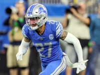 Detroit Lions cornerback Chase Lucas (27) runs during a play in an NFL  football game between the Detroit Lions and the Chicago Bears in Det...