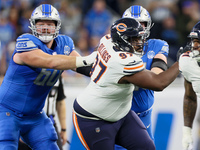 Chicago Bears defensive tackle Andrew Billings (97) defends against the Detroit Lions during  an NFL  football game between the Detroit Lion...