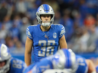 Detroit Lions place kicker Riley Patterson (36) prepares to kick for the extra point during  an NFL  football game between the Detroit Lions...