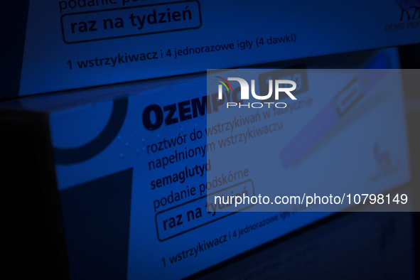 Ozempic weight loss drug packaging is seen in this illustration photo with the Novo Nordisk logo in Warsaw, Poland on 19 November, 2023. Ger...