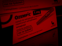 Ozempic weight loss drug packaging is seen in this illustration photo with the Novo Nordisk logo in Warsaw, Poland on 19 November, 2023. Ger...