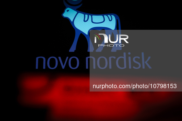 Ozempic weight loss drug packaging is seen in this illustration photo with the Novo Nordisk logo in Warsaw, Poland on 19 November, 2023. Ger...