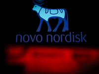 Ozempic weight loss drug packaging is seen in this illustration photo with the Novo Nordisk logo in Warsaw, Poland on 19 November, 2023. Ger...