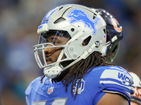 Detroit Lions defensive tackle Alim McNeill (54) walks off the field at halftime during  an NFL  football game between the Detroit Lions and...