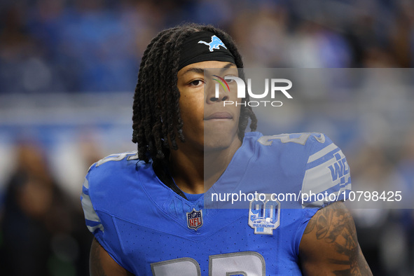 Detroit Lions running back Jahmyr Gibbs (26) is seen during the first half of an NFL football game between the Chicago Bears and the Detroit...