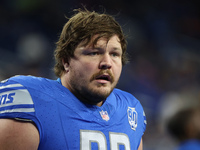 Detroit Lions guard Graham Glasgow (60) is seen during the first half of an NFL football game between the Chicago Bears and the Detroit Lion...