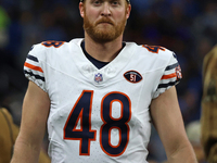 Chicago Bears long snapper Patrick Scales (48) is seen during the first half of an NFL football game between the Chicago Bears and the Detro...