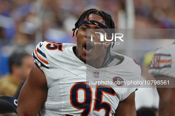 Chicago Bears defensive end DeMarcus Walker (95) is seen during the second half of an NFL football game between the Chicago Bears and the De...