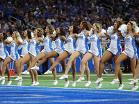 Detroit Lions cheerleaders perform during the second half of an NFL football game between the Chicago Bears and the Detroit Lions in Detroit...