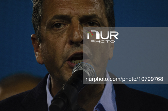 The presidential candidate of Union por la Patria, Sergio Massa, appears in public, after acknowledging defeat in the runoff.
City of Buenos...