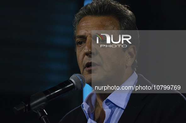 The presidential candidate of Union por la Patria, Sergio Massa, appears in public, after acknowledging defeat in the runoff.
City of Buenos...