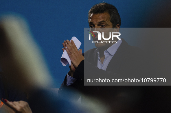 The presidential candidate of Union por la Patria, Sergio Massa, appears in public, after acknowledging defeat in the runoff.
City of Buenos...