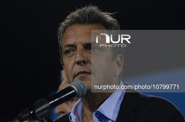 The presidential candidate of Union por la Patria, Sergio Massa, appears in public, after acknowledging defeat in the runoff.
City of Buenos...