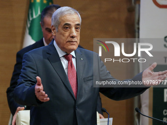 Prime Minister Algerine Nadir Larbaoui, during the launch of the sixth African judicial dialogue of the African Court on Human and Peoples'...