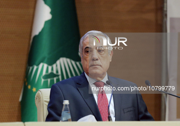 Prime Minister Algerine Nadir Larbaoui, during the launch of the sixth African judicial dialogue of the African Court on Human and Peoples'...