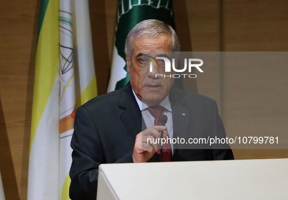 Prime Minister Algerine Nadir Larbaoui, during the launch of the sixth African judicial dialogue of the African Court on Human and Peoples'...