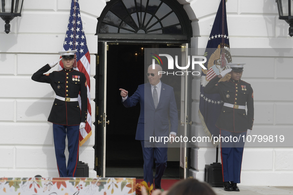 US President Joe Biden pardons turkey called Liberty celebriting the National Thanksgiving 2023 during a ceremony, today on November 20, 202...