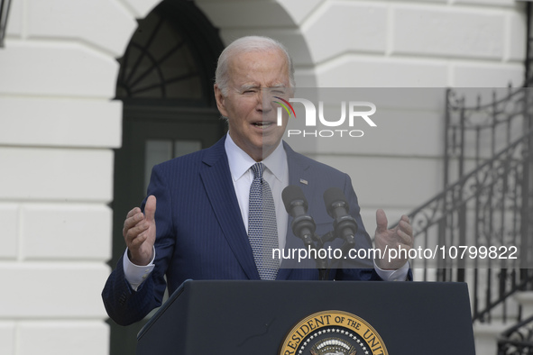 US President Joe Biden pardons turkey called Liberty celebriting the National Thanksgiving 2023 during a ceremony, today on November 20, 202...