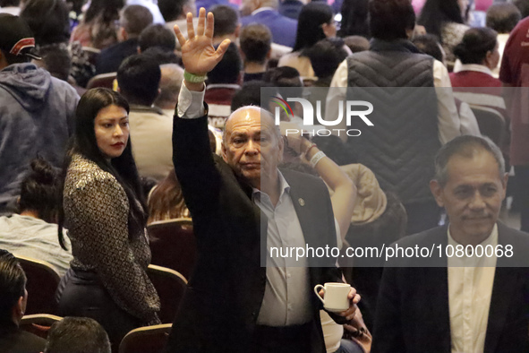 Antonio Perez Garibay, federal deputy and father of Formula 1 driver Sergio Perez, is attending the registration event of the sole candidate...