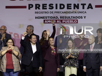 Claudia Sheinbaum Pardo is receiving the registration as the sole pre-candidate for the presidency of Mexico by the National Regeneration Mo...