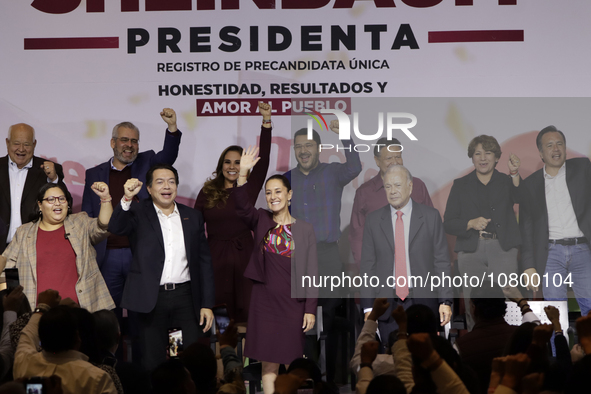 Claudia Sheinbaum Pardo is receiving the registration as the sole pre-candidate for the presidency of Mexico by the National Regeneration Mo...