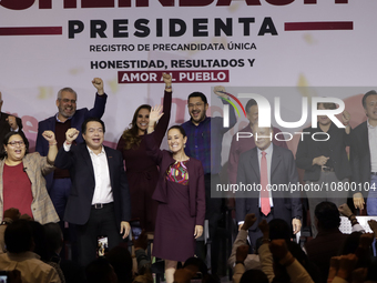 Claudia Sheinbaum Pardo is receiving the registration as the sole pre-candidate for the presidency of Mexico by the National Regeneration Mo...