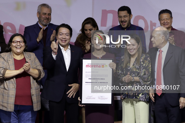 Claudia Sheinbaum Pardo receives the registration of sole pre-candidate for the presidency of Mexico by the National Regeneration Movement p...