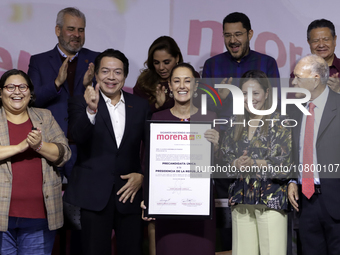 Claudia Sheinbaum Pardo receives the registration of sole pre-candidate for the presidency of Mexico by the National Regeneration Movement p...