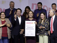 Claudia Sheinbaum Pardo receives the registration of sole pre-candidate for the presidency of Mexico by the National Regeneration Movement p...