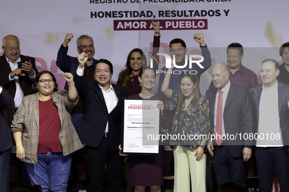 Claudia Sheinbaum Pardo receives the registration of sole pre-candidate for the presidency of Mexico by the National Regeneration Movement p...