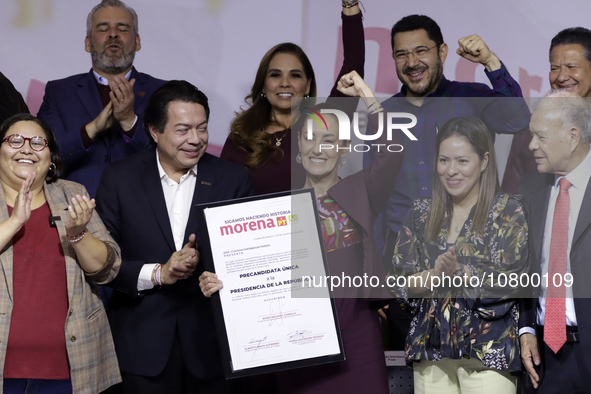 Claudia Sheinbaum Pardo receives the registration of sole pre-candidate for the presidency of Mexico by the National Regeneration Movement p...