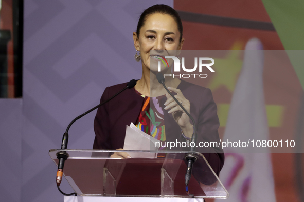 Claudia Sheinbaum Pardo receives the registration of sole pre-candidate for the presidency of Mexico by the National Regeneration Movement p...