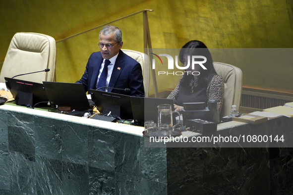 Burhan Gafoor Permanent Representative of Singapore to the United Nations chairs the Election of members of the Committee for Programme and...