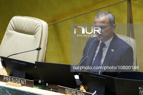 Burhan Gafoor Permanent Representative of Singapore to the United Nations chairs the Election of members of the Committee for Programme and...