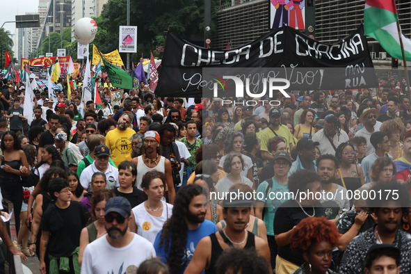 Protesters participate in a march to mark the celebrations for the 20th anniversary of the establishment of Black Consciousness Day, on Aven...