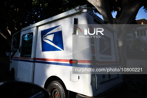 US Postal Service truck is seen in Los Angeles, United States on November 13, 2023. 