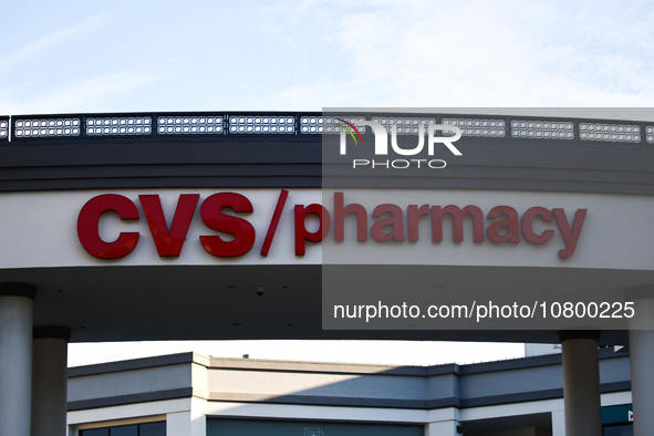 CVS Pharmacy logo is seen on the building in Los Angeles, United States on November 13, 2023. 