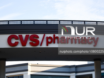 CVS Pharmacy logo is seen on the building in Los Angeles, United States on November 13, 2023. (