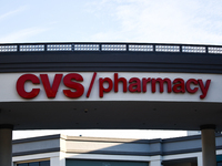 CVS Pharmacy logo is seen on the building in Los Angeles, United States on November 13, 2023. (