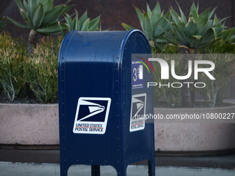US Postal Service mailbox is seen in Los Angeles, United States on November 13, 2023. (