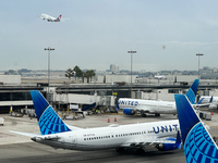 United Airlines planes are seen at the LAX Airport in Los Angeles, United States on November 15, 2023. (